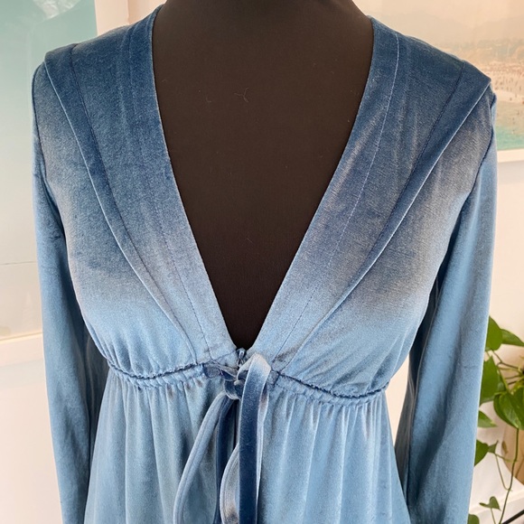 Vintage 60s Velvet Lounge Dress Dress Sz 4 - Picture 2 of 4